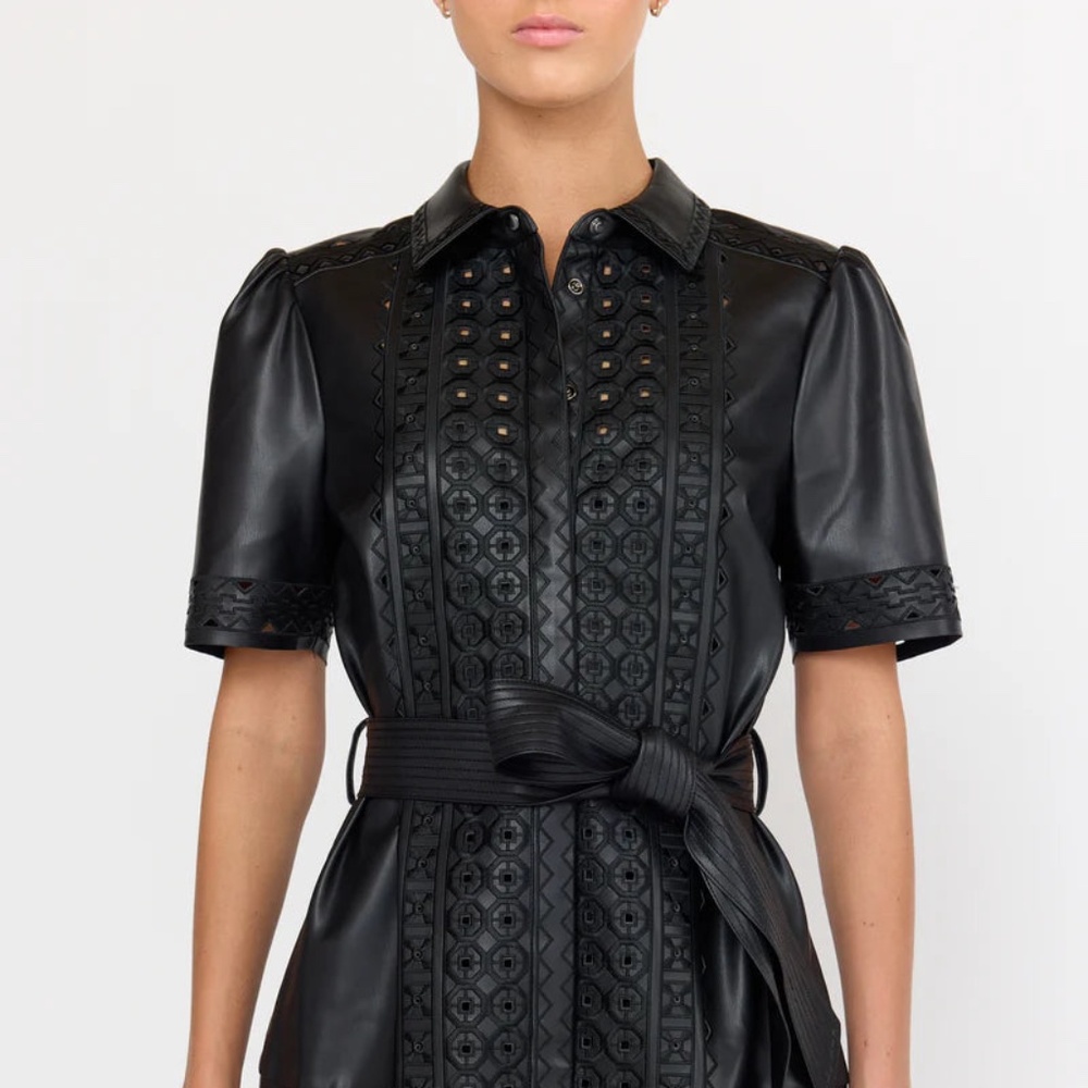 Christy Lynn June Black Leather Dress